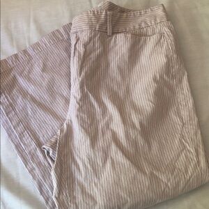 Dockers Men's Pink and White Striped Chinos